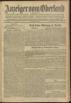 Anzeiger vom Oberland : Tageszeitung für das Oberamt Biberach und die Stadtgemeinde Biberach