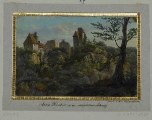 Die Burg Hohnstein in der Sächsischen Schweiz von Westen