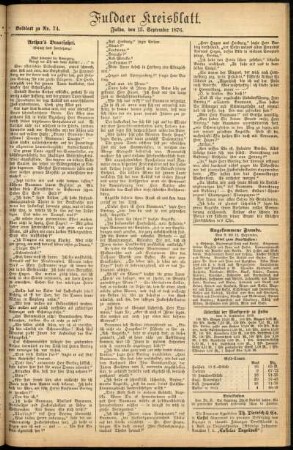 Zweite Ausgabe vom Mittwoch, den 13. September 1876.