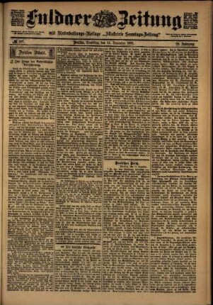 Dritte Ausgabe vom Samstag, den 14. Dezember 1901.