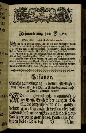 Aufmunterung zum Singen.