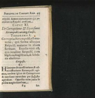 Caput XI. De Corruptione & Eversione Rerumpubl. earumq. Causis.