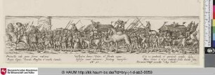 [Der Soldatenmarsch mit dem Tod zu Pferd; Marching Soldiers, in the centre an armoury-car]