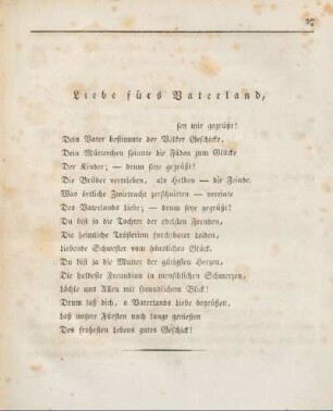 Liebe fürs Vaterland.