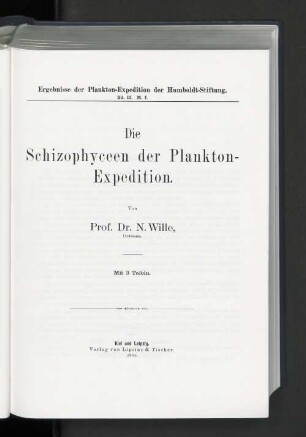 Bd IV,M,f: Die Schizophyceen der Plankton-Expedition