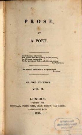 Prose : in two volumes. 2