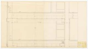 Hochschulbibliothek, Karlsruhe Neubau: Querschnitt 3.OG, 1:10