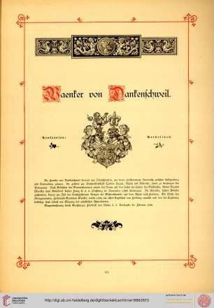 Waenker von Dankenschweil, von Waldkirch, Waldner von Freundstein, Wambolt von Umstadt, von Wangen, von Wechmar, von Weech, von Weiler, von Weinberg, von Wieser, von Wittenbach, Woldeck von Arneburg, von Wolff, Würth von Würthenau