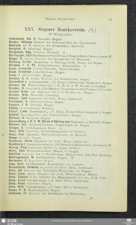 XXV. Siegener Bezirksverein.