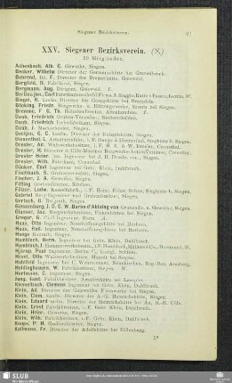XXV. Siegener Bezirksverein.