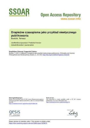 Drapieżne czasopisma jako przykład nieetycznego publikowania