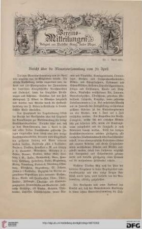 Vereinsmitteilungen Nr. 7 (April 1887)