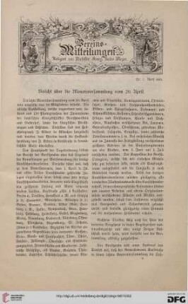 Vereinsmitteilungen Nr. 7 (April 1887)