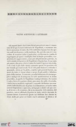 Vicende scientifiche e letterarie