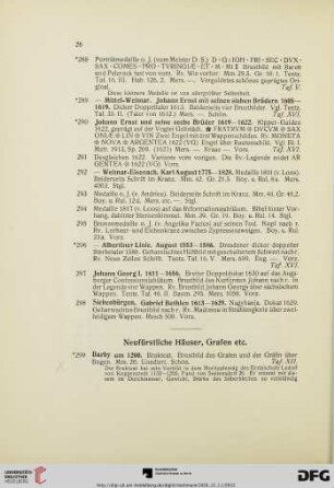 Neufürstliche Häuser, Grafen etc. (Nr. 299-329)