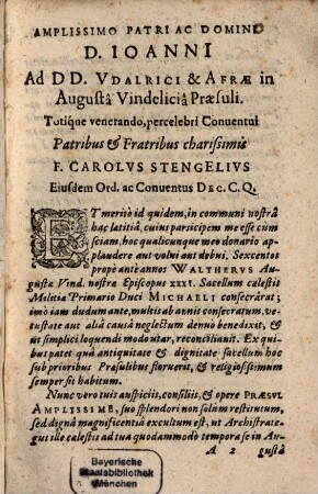 Vindiciae S[ancto] Udalrico Augustae Vind. episcopi datae