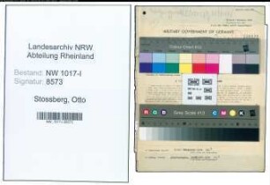 Entnazifizierung Otto Stossberg , geb. 24.04.1895 ()