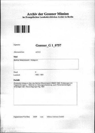 Berliner Missionswerk - Kollegium