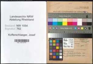Entnazifizierung Josef Kofferschlaeger , geb. 03.05.1888 (Bahnassistent)