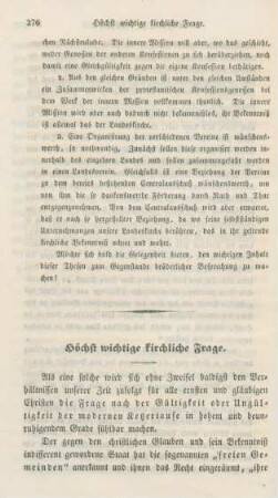 376-383 Höchst wichtige kirchliche Frage