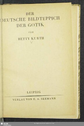 Der deutsche Bildteppich der Gotik