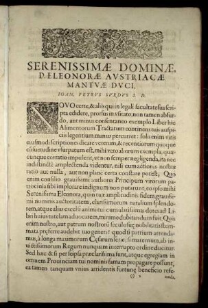 Serenissimæ Dominæ, D. Eleonoræ Austriacæ Mantuæ Duci [...]