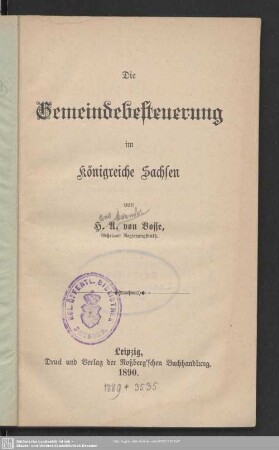 Die Gemeindebesteuerung im Königreiche Sachsen