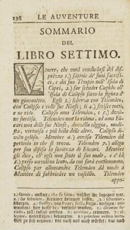 Sommario Del Libro Settimo.