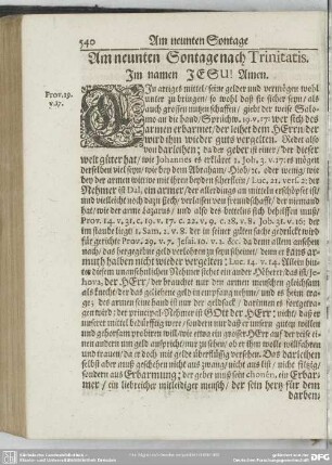 Am neunten Sontage nach Trinitatis