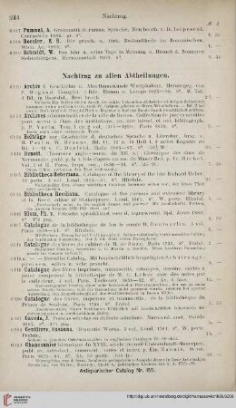 Nachtrag zu allen Abtheilungen (Nr. 6410 - 6439)