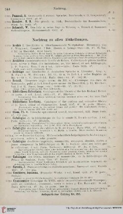 Nachtrag zu allen Abtheilungen (Nr. 6410 - 6439)