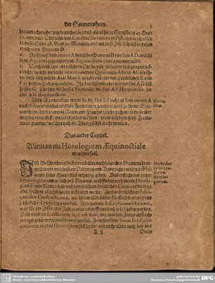 Das ander Capitel. Wie man ein Horologium Aequinoctiale machen soll.