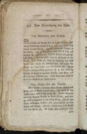 XV. Von Verfertigung des Eises