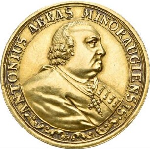 Medaille auf das goldene Professjubiläum des Abts von Weißenau Anton I. Unold, 1763