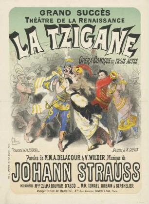Théâtre de la Renaissance La Tzigane. Opéra comique en trois actes