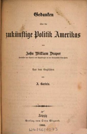 Gedanken über die zukünftige Politik Amerikas
