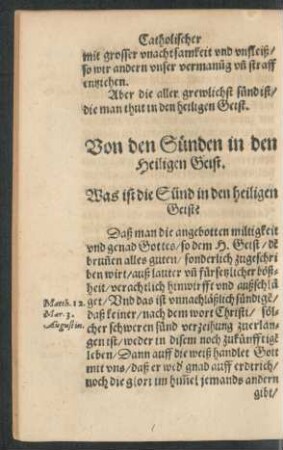 Von den Sünden in den Heiligen Geist.
