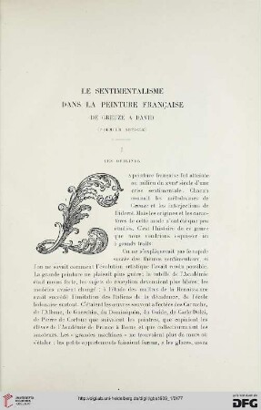 4. Pér. 1.1909: Le sentimentalisme dans la peinture française de Greuze à David, 1, Les origines
