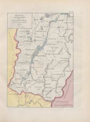 Pl. IV. Sketch, shewing position of Proposed Dam and country to the irregated