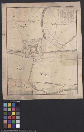 Plan von der ehemaligen Brückenschanze bei Torgau