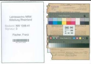 Entnazifizierung Franz Fischer , geb. 18.04.1898 (Polizist)
