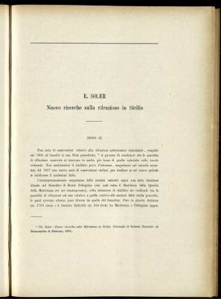 Nuove ricerche sulIa rifrazione in Sicilia