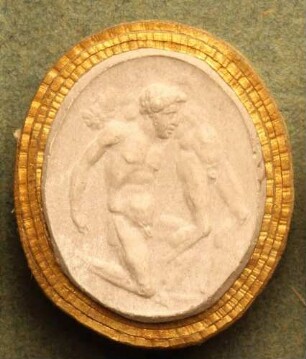 Odysseus trägt den verwundeten Achilles (Daktyliothek, Zweites Historisches Tausend)