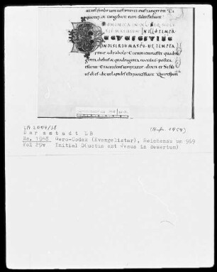 Evangelistar (Gero-Kodex) — Initiale D(uctus est Jesus in desertum), Folio 29verso