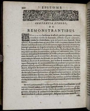 Sententia Synodi, De Remonstrantibus