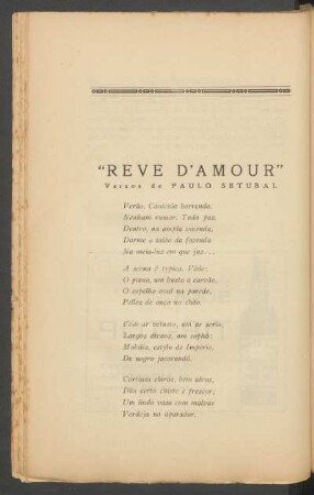 "Rêve d'amour" : Versos