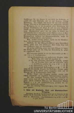 1. Jahr mit Stallmist-, Kali- und Phosphorsäure-Düngung.