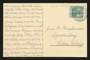 Brief von Edith Andreae an Margarete Hauptmann
