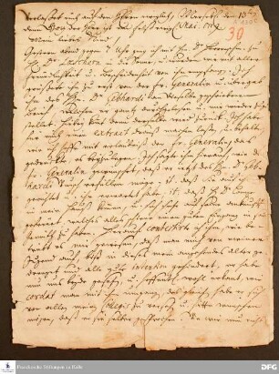 Brief von August Hermann Francke an Anna Magdalena Francke.