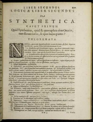 Liber Secundus. De Synthetica.